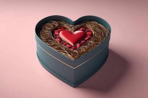 Gift box with heart design