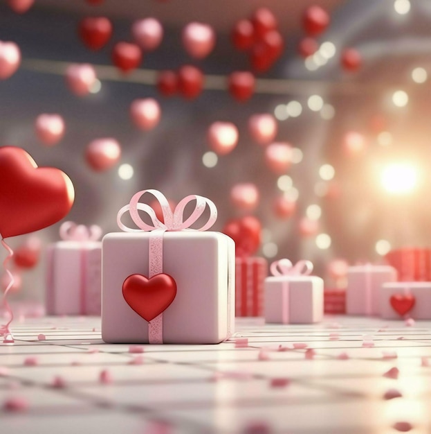 Подарочная коробка с сердцем Подарожная коробка со сердцами