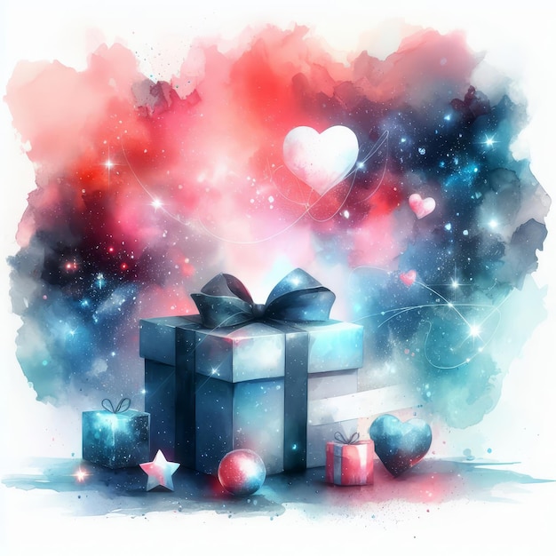 a gift box with a heart on it and a heart on the bottom