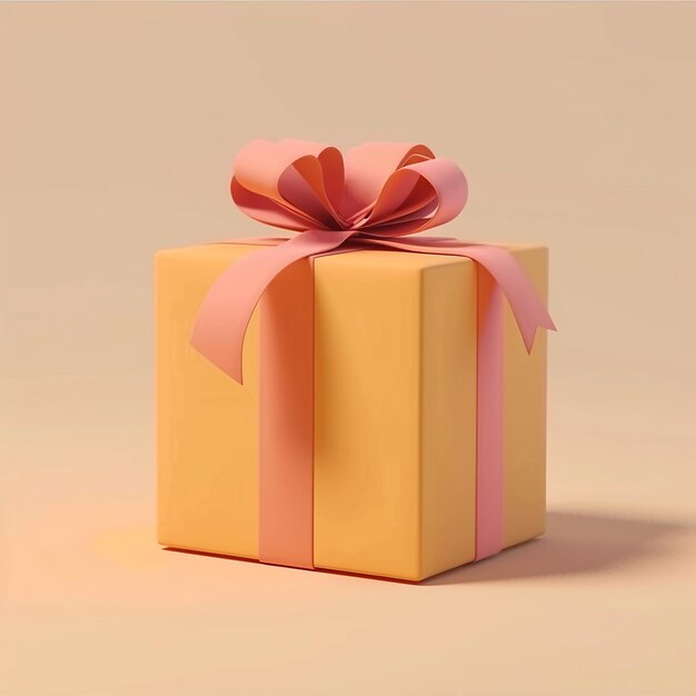 a gift box with a pink ribbon tied around it