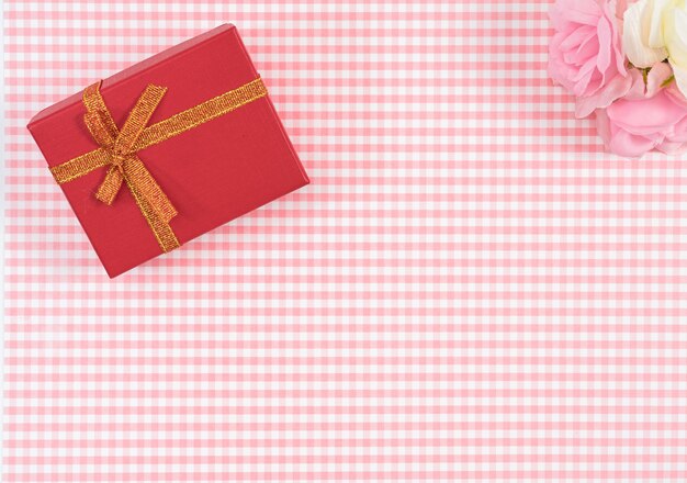 Gift box with red isolated on.