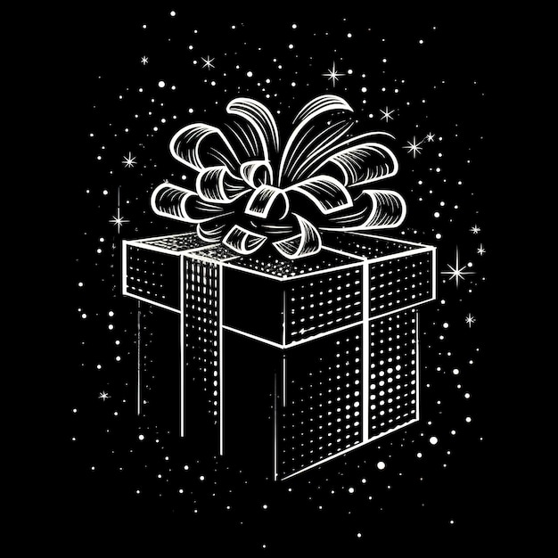 Photo gift box with ribbon bow generative ai