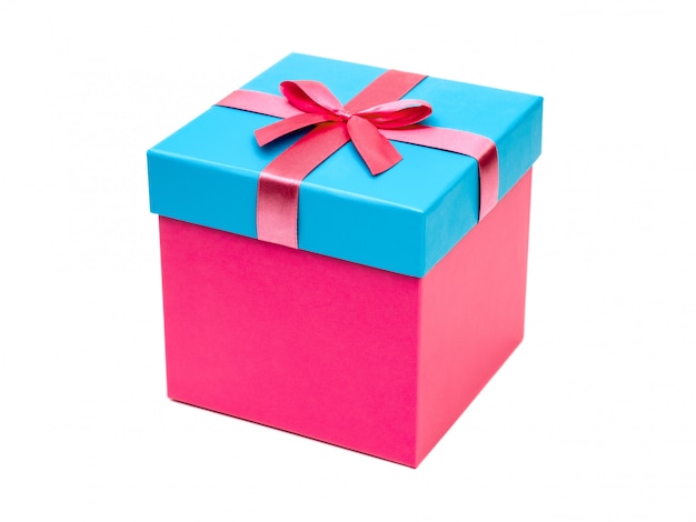 Gift box with ribbon bow. Holiday present