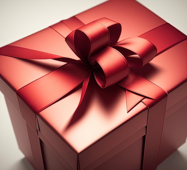 Gift box with ribbon generative AI