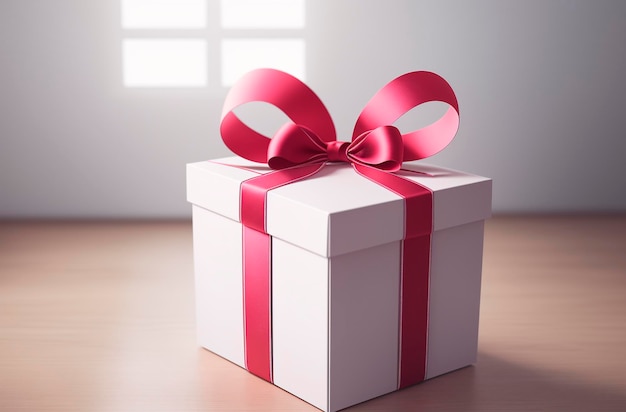 Gift box with ribbon Generative AI