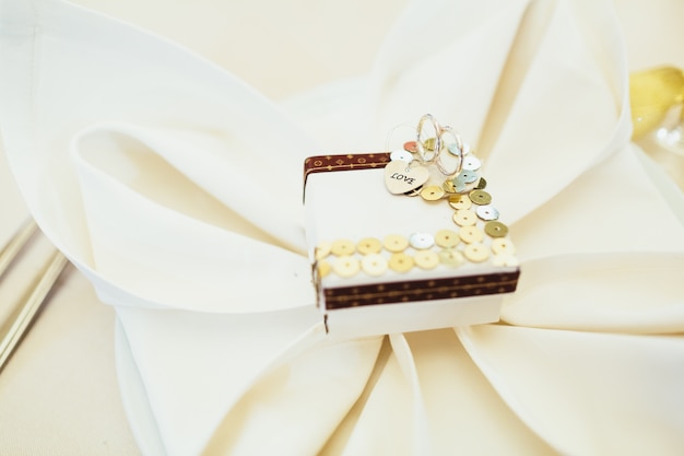 Gift box with a white bow