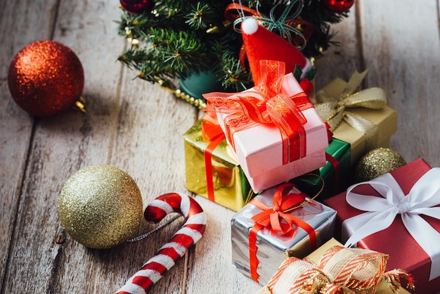 gift box on wooden background