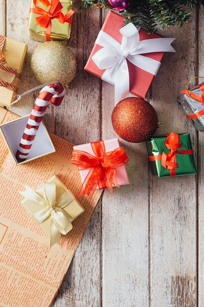 gift box on wooden background