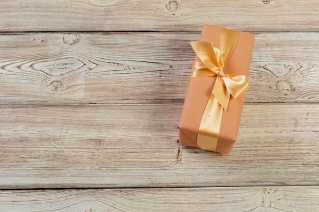 gift box on wooden background