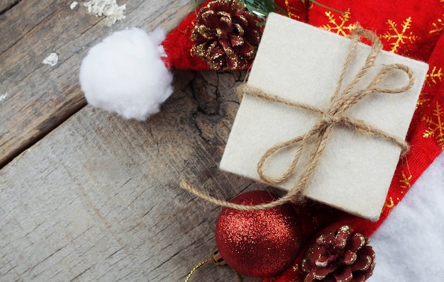 gift box on wooden.