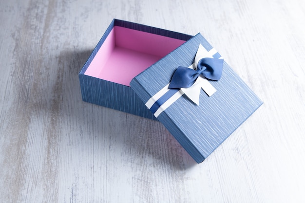 Gift box wrapped in kraft paper and bow