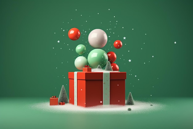 Подарочные коробки и воздушные шары красочная рождественская концепция празднование фона генеративный ai