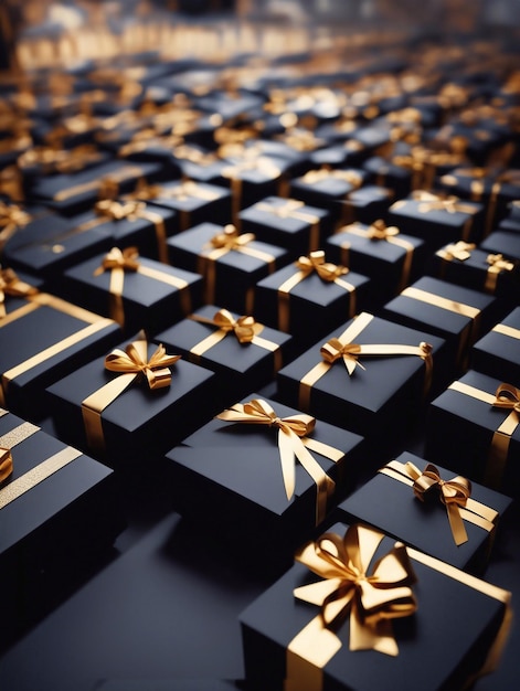 gift boxes in the city Black Friday Cinematic daylight generative ai illustration