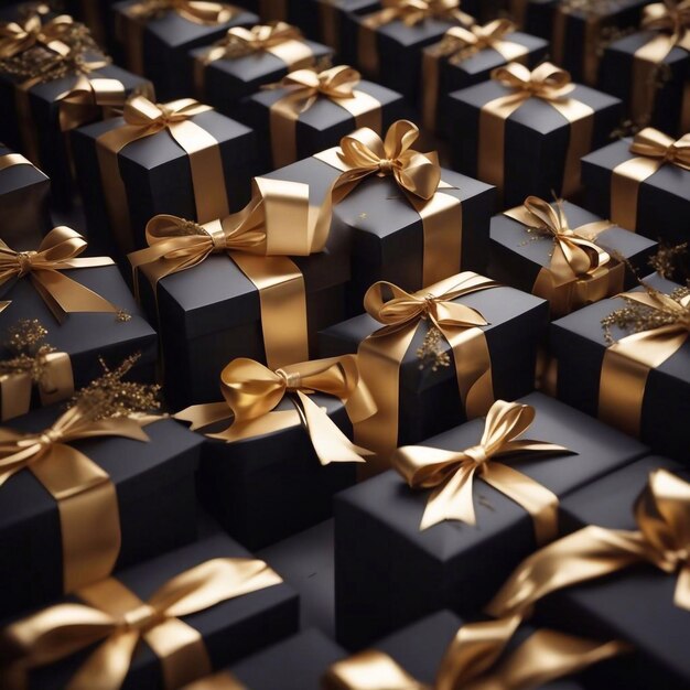 gift boxes in the city Black Friday Cinematic daylight generative ai illustration