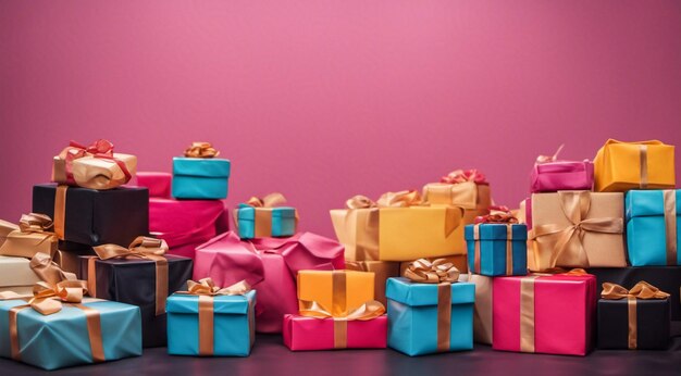 Photo gift boxes and decorations on abstract background sales gifts background colored gifts wallpaper