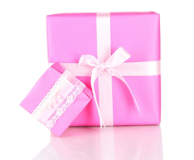 선물 상자, 흰색 절연 축제 포장