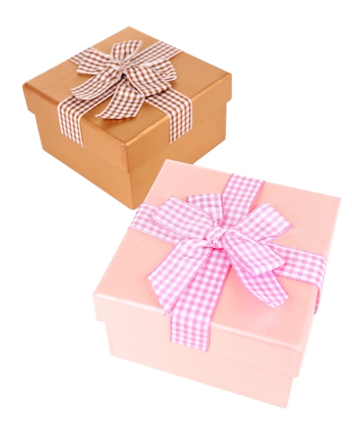 Gift boxes isolated on white