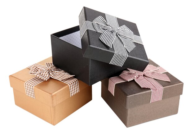 Gift boxes isolated on white