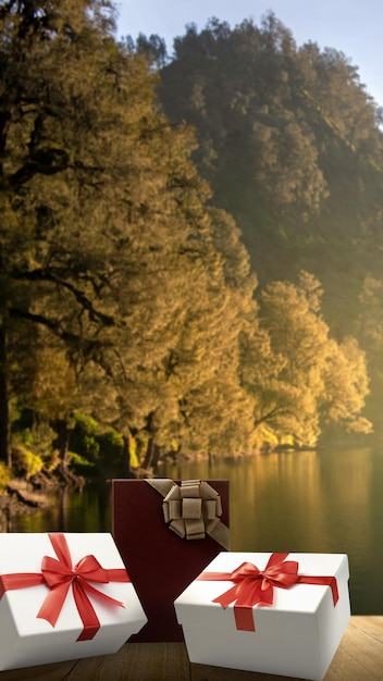 Foto scatole da regalo simbolo di espressione di gratitudine