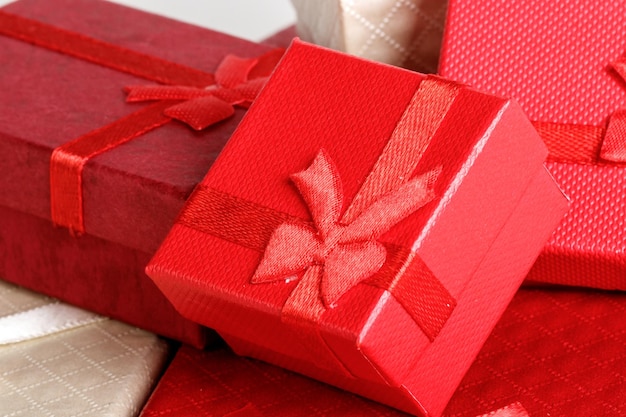 Gift boxes on white background