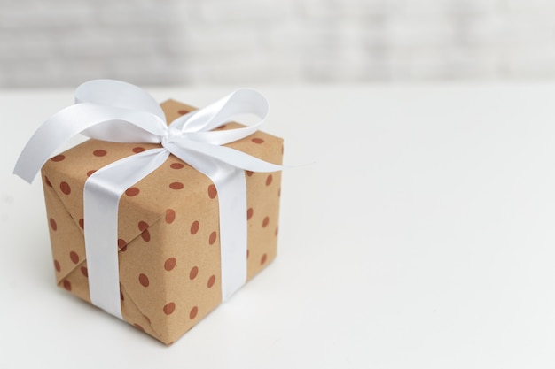 Gift boxes on white table