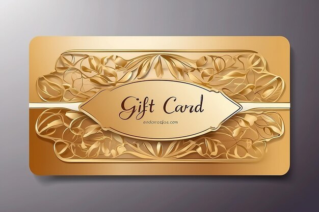 Gift Card with Golden Title Vector Mockup with placeholder