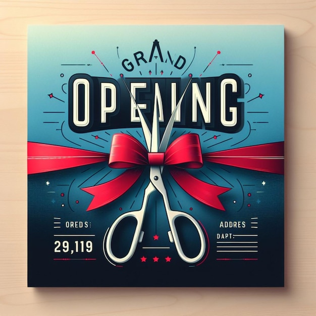 Photo a gift card with a red ribbon on it that says open opening