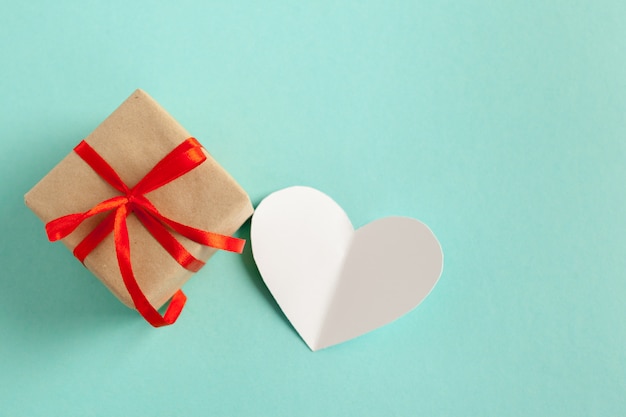 Gift and heart shaped card