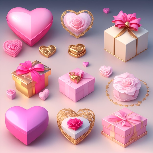 gift and love 3d icon AI generated