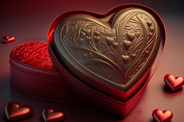 Gift for Mother's Day in the shape of a red heart which is a commemorative date that annually honors the figure of the mother's family and motherhood The date of celebration varies by country