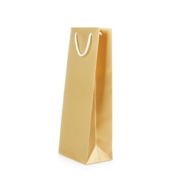 Gift paper bag on white background