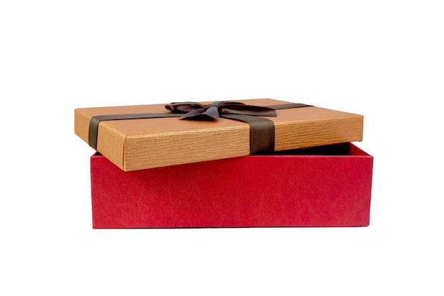 gift red box gift box on white background