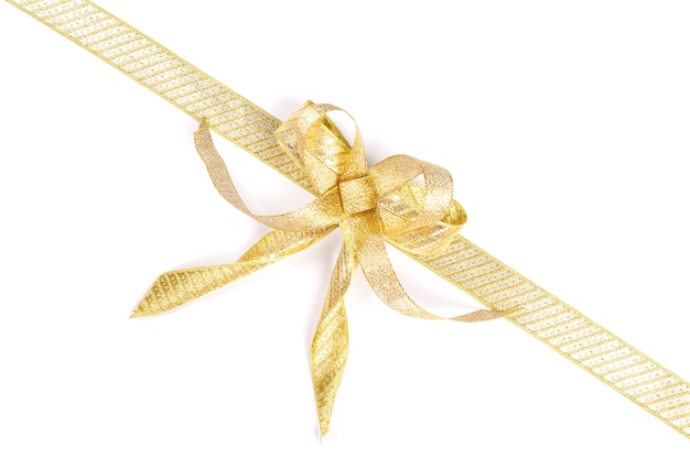 Photo gift ribbon with bow isolated on white