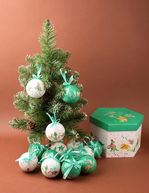 Gift set of new year\'s christmas balls toys for the christmas\
tree.