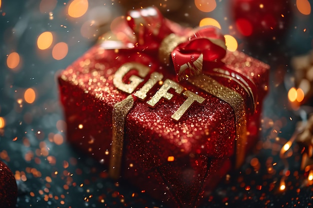 Gift Text With Present Box Effect and Playful Font Text Boun Creative Decor Live Stream Background