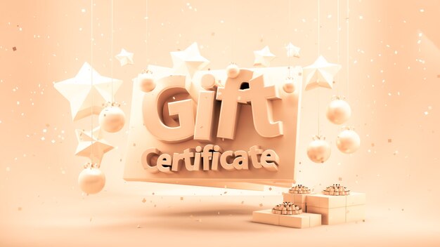Gift voucher, certificate, new year, christmas, holiday.