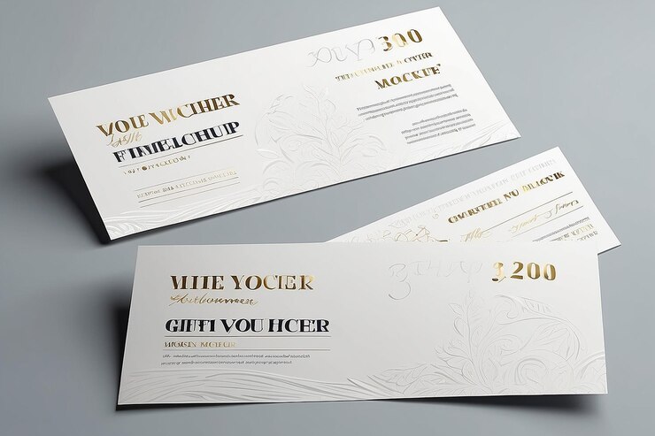 Photo gift voucher mockup