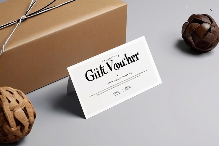 Photo gift voucher mockup