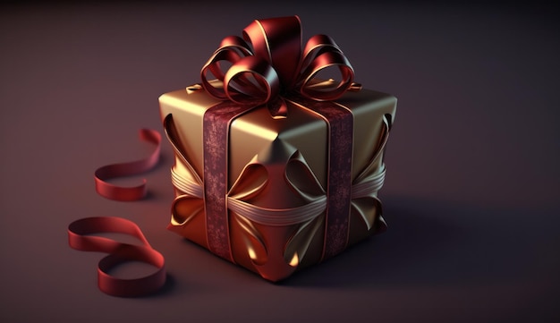 A gift with a red ribbon and a bow on it