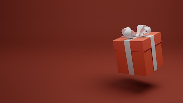 Giftbox on red background