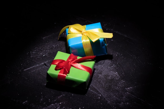 Gifts in colored boxes