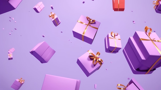 Gifts Falling from the Sky Background for Holidays