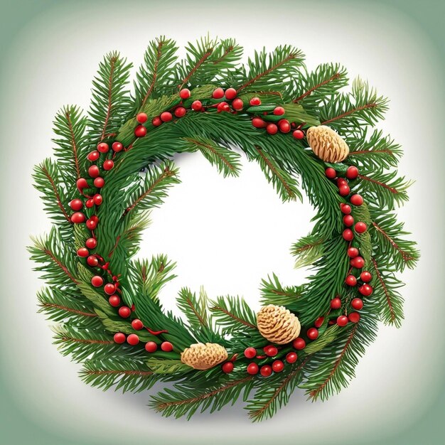 プレゼントと杉の枝はフレームに囲まれています クリスマスカードのコンセプト空白 コピースペース