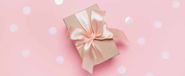 Gifts on pink background, love and valentine concept