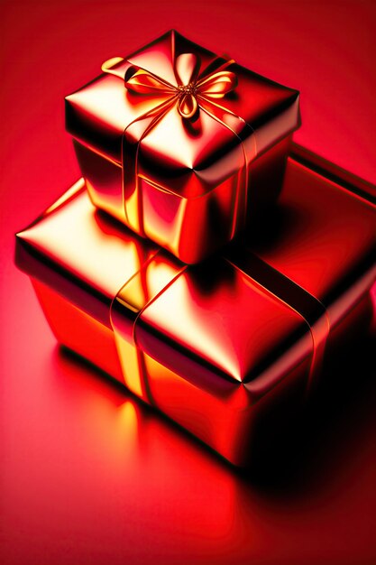 Gifts on a red background