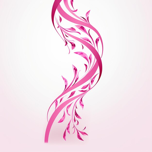 GiftWorthy Pink Ribbon on White