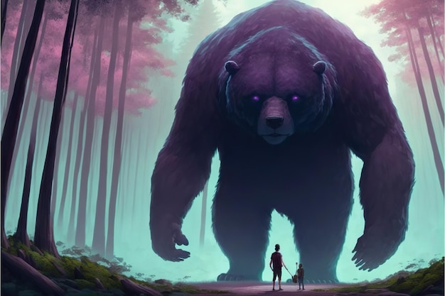 Gigant bear fantasy illustration