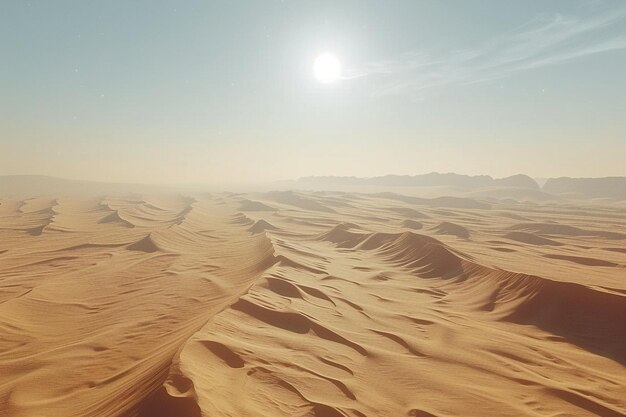 Gigantic sand dunes beneath the scorching sun in a