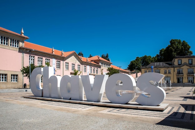 Gigantische letters van Chaves in Chaves Portugal