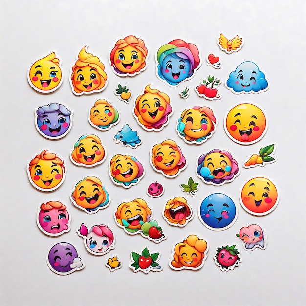 Photo giggly glyphs rainbowcolored emoji art